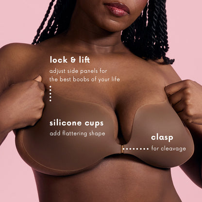 CAKES Invisible Push-Up Bra for Deep Necklines